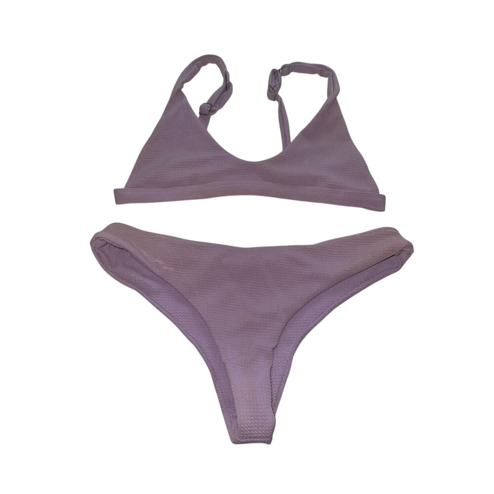 Zaful Lilac Textured Two-Piece Bikini